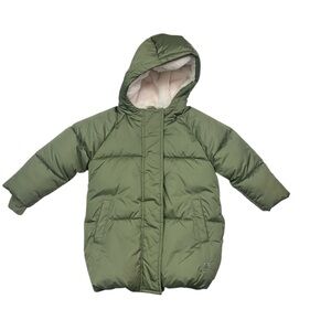 Baby Gap Boys Size 3T Long Sleeve Lined Winter Coat In Green Water Resistant